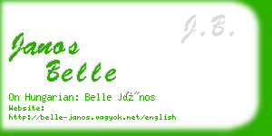 janos belle business card